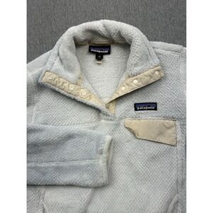 Patagonia ReTool SnapT Fleece Pullover Womens XS Polartec‎ White Gray Cream